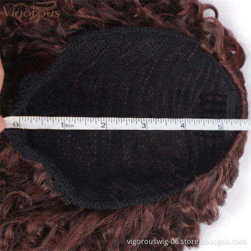 Vigorous Short Afro Curly Ponytail Hair Piece for African American Women Drawstring Curly Extension Clip in Synthetic Hair Bun